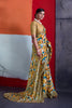 Stylish Mustard Yellow Cotton Printed Saree Designer Border Matching Blouse Piece