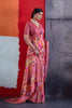 Royal Pink Cotton Printed Saree Designer Border Matching Blouse Piece