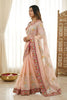Elegant Peach Rangoli Silk Saree Heavy Embroidered Border Blouse Piece For Wedding