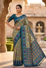 Elegant Olive Green Patola Silk Saree Woven Border for Wedding Wear