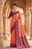 Graceful Lavender Patola Silk Saree Woven Border for Wedding Wear