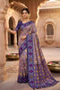 Graceful Lavender Patola Silk Saree Woven Border for Wedding Wear