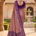 Elegant Mauve Patola Silk Saree Woven Border Pallu for Wedding Wear