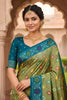 Wonderfull Pista Green Patola Silk Saree Woven Border Wedding Wear