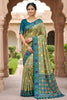 Wonderfull Pista Green Patola Silk Saree Woven Border Wedding Wear