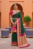 Royal Dark Green Soft Silk Saree Zari Woven Border for Wedding Wear