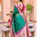 Royal Emerald Green Soft Silk Saree Zari Woven Border Wedding Wear