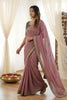 Wonderfull Dusty Mauve Rangoli Silk Embroidered Saree Blouse For Wedding