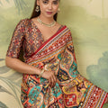 Elegant Multicolor Crepe Silk Designer Printed Saree for Wedding