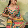Gracefull Multicolor Crepe Silk Designer Printed Saree for Wedding