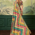Gracefull Multicolor Crepe Silk Designer Printed Saree for Wedding