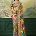 Gracefull Multicolor Crepe Silk Designer Printed Saree for Wedding