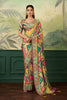 Gracefull Multicolor Crepe Silk Designer Printed Saree for Wedding