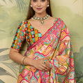 Beautiful Multicolor Crepe Silk Designer Printed Saree for Wedding