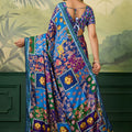 Royal Multicolor Crepe Silk Designer Printed Saree for Wedding