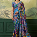 Royal Multicolor Crepe Silk Designer Printed Saree for Wedding