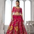 Elegant Rani Pink Silk Embroidered Designer Lehenga Choli with Soft Net Dupatta for Wedding