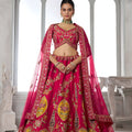 Elegant Rani Pink Silk Embroidered Designer Lehenga Choli with Soft Net Dupatta for Wedding