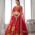 Graceful Red Silk Embroidered Designer Lehenga Choli with Soft Net Dupatta for Wedding