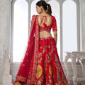 Graceful Red Silk Embroidered Designer Lehenga Choli with Soft Net Dupatta for Wedding