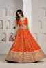 Vibrant Orange Silk Embroidered Designer Lehenga Choli with Soft Net Dupatta for Wedding