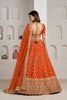 Vibrant Orange Silk Embroidered Designer Lehenga Choli with Soft Net Dupatta for Wedding