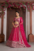 Superb Rani Pink Silk Embroidered Designer Lehenga Choli with Soft Net Dupatta for Wedding