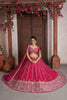 Superb Rani Pink Silk Embroidered Designer Lehenga Choli with Soft Net Dupatta for Wedding
