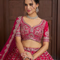 Superb Rani Pink Silk Embroidered Designer Lehenga Choli with Soft Net Dupatta for Wedding
