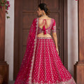 Superb Rani Pink Silk Embroidered Designer Lehenga Choli with Soft Net Dupatta for Wedding
