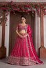 Superb Rani Pink Silk Embroidered Designer Lehenga Choli with Soft Net Dupatta for Wedding