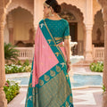 Luxury Pink Soft Silk Woven Designer Saree for Wedding