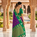 Luxury Purple Soft Silk Woven Designer Saree for Wedding