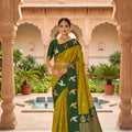 Gracefull Mehendi Green Soft Silk Designer Saree for Wedding