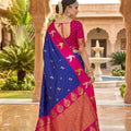 Royal Blue Soft Silk Woven Designer Saree for Wedding
