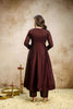 Elegant Wine Vichitra Silk Anarkali Suit Embroidery Work Dupatta