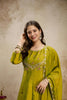 Gracefull Olive Green Vichitra Silk Anarkali Suit Embroidery Work and Dupatta