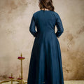 Royal Teal Blue Vichitra Silk Anarkali Suit Embroidery Work and Dupatta