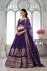 Royal Purple Silk Designer Lehenga Choli with Heavy Embroidery Work and Net Dupatta for Wedding