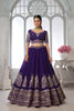 Royal Purple Silk Designer Lehenga Choli with Heavy Embroidery Work and Net Dupatta for Wedding