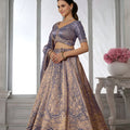 Elegant Lavender Kanjivaram Tissue Silk Designer Lehenga Choli with Designer Dupatta for Wedding