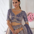 Elegant Lavender Kanjivaram Tissue Silk Designer Lehenga Choli with Designer Dupatta for Wedding