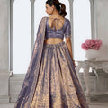 Elegant Lavender Kanjivaram Tissue Silk Designer Lehenga Choli with Designer Dupatta for Wedding