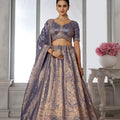 Elegant Lavender Kanjivaram Tissue Silk Designer Lehenga Choli with Designer Dupatta for Wedding