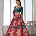 Gorgeous Multicolor Chinon Designer Lehenga Choli with Embroidery Work and Designer Dupatta for Wedding
