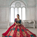 Gorgeous Multicolor Chinon Designer Lehenga Choli with Embroidery Work and Designer Dupatta for Wedding