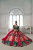 Gorgeous Multicolor Chinon Designer Lehenga Choli with Embroidery Work and Designer Dupatta for Wedding