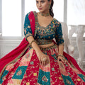 Gorgeous Multicolor Chinon Designer Lehenga Choli with Embroidery Work and Designer Dupatta for Wedding