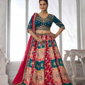 Gorgeous Multicolor Chinon Designer Lehenga Choli with Embroidery Work and Designer Dupatta for Wedding