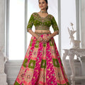 Grateful Multicolor Chinon Designer Lehenga Choli with Embroidery Work and Designer Dupatta for Wedding